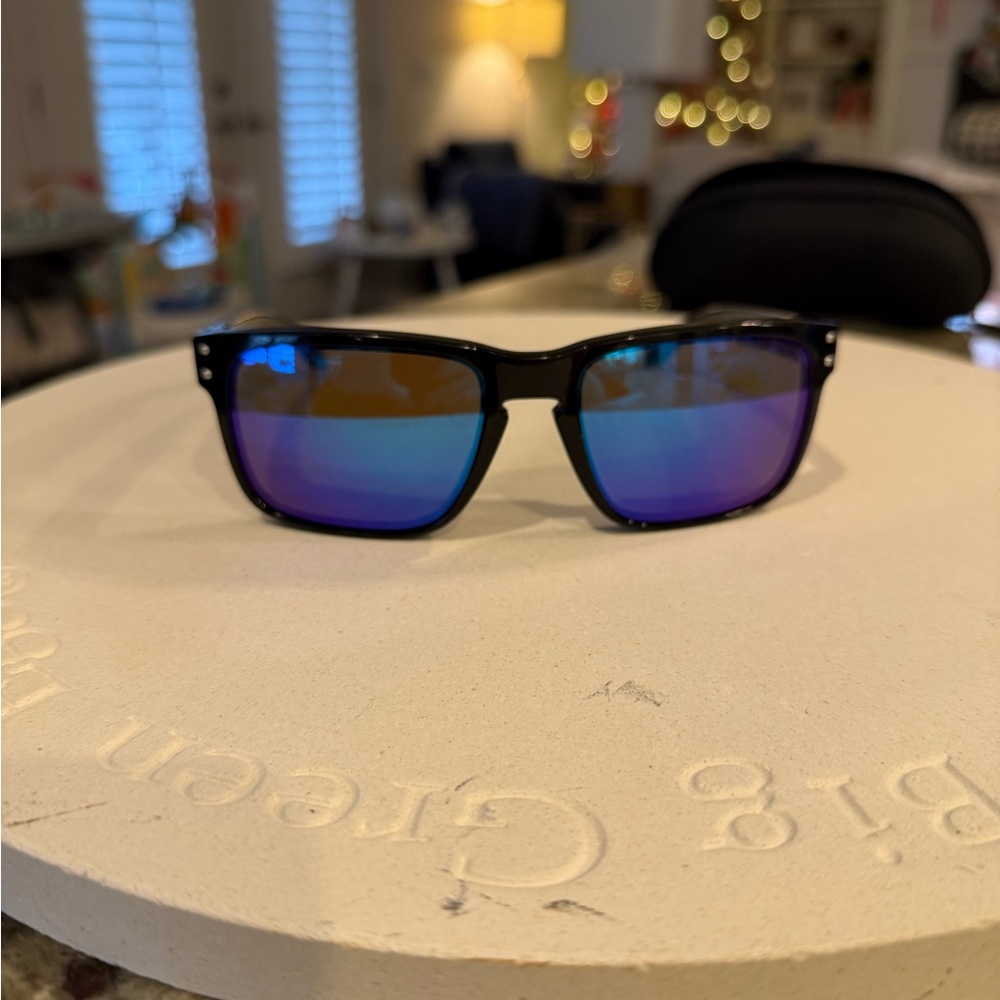 Oakley Holbrook Black Frame with Blue Lenses Sunglasses
